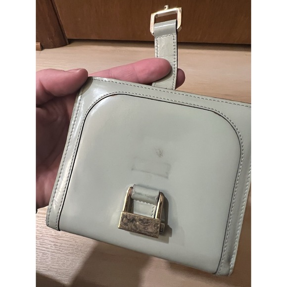 Gucci Patent Leather‎ Compact Wallet Jackie Closure Silver Hardware Light Mint - Picture 4 of 16